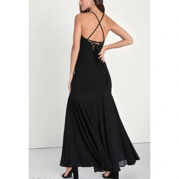 Charming Endearment Black Lace-Up Trumpet Maxi Dress sz XL NWT - Picture 11 of 12